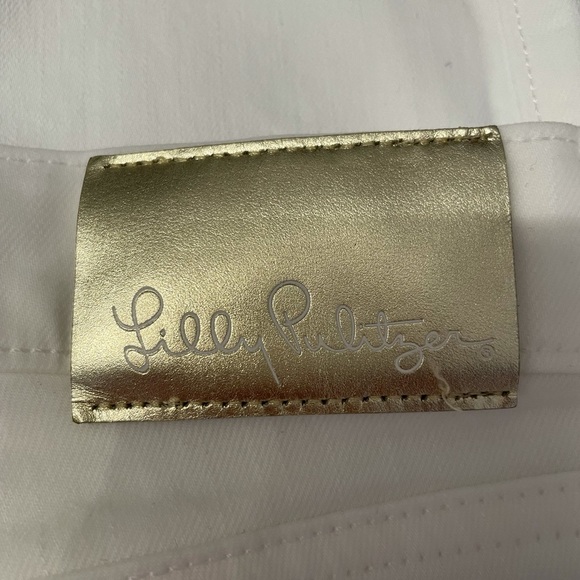 Lilly Pullitzer White Cotton Jeans with Embroidered Pockets, Sz 4 - Picture 8 of 12